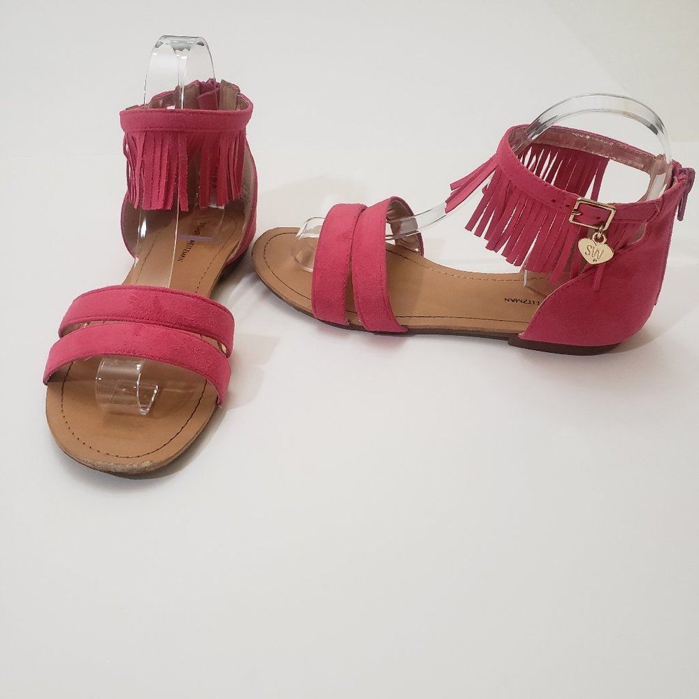 Stuart Weitzman Pink Fringe Sandals Size 4